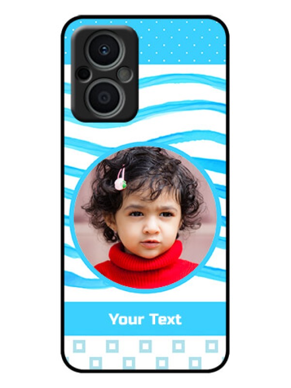 Custom Oppo F21s Pro 5G Custom Metal Phone Case - Simple Blue Case Design