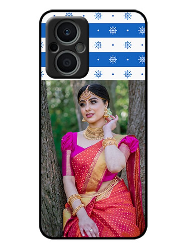 Custom Oppo F21s Pro 5G Custom Metal Phone Case - Snow Pattern Design