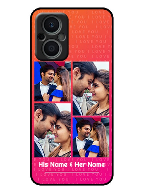 Custom Oppo F21s Pro 5G Custom Metal Phone Case - I Love You Pink Design