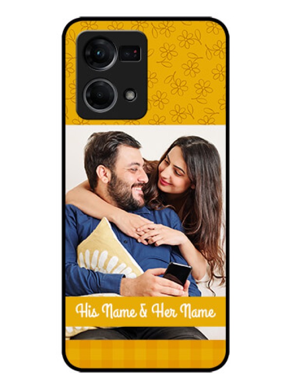 Custom Oppo F21s Pro Custom Metal Phone Case - Yellow Floral Design