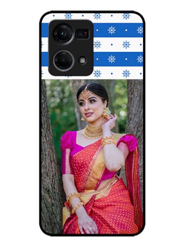 Custom Oppo F21s Pro Custom Metal Phone Case - Snow Pattern Design