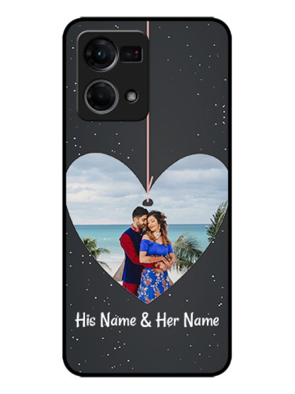 Custom Oppo F21s Pro Custom Metal Phone Case - Hanging Heart Design