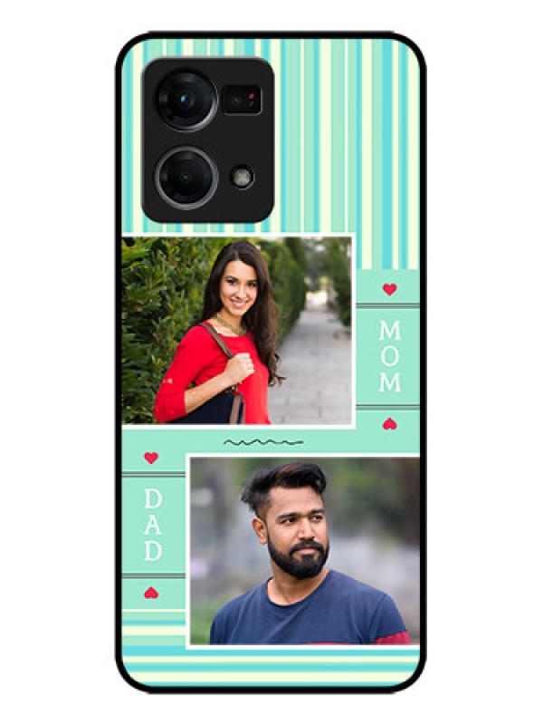 Custom Oppo F21s Pro Custom Metal Phone Case - Mom and Dad Pic Design