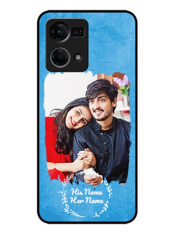 Custom Oppo F21s Pro Custom Metal Phone Case - Blue Color Vintage Design