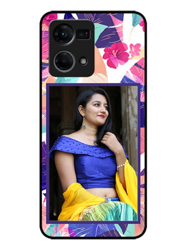 Custom Oppo F21s Pro Custom Metal Phone Case - Abstract Floral Design