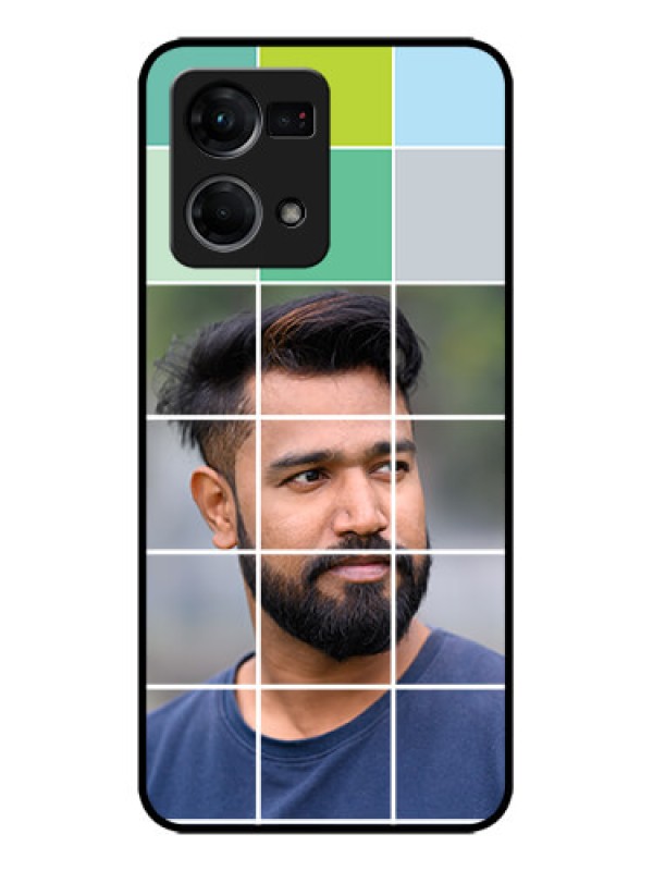 Custom Oppo F21s Pro Custom Metal Phone Case - With White Box Pattern