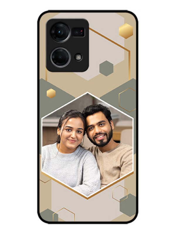 Custom Oppo F21s Pro Custom Metal Phone Case - Stylish Hexagon Pattern Design