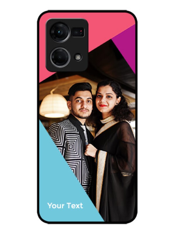 Custom Oppo F21s Pro Custom Metal Phone Case - Stacked Triple Colour Design