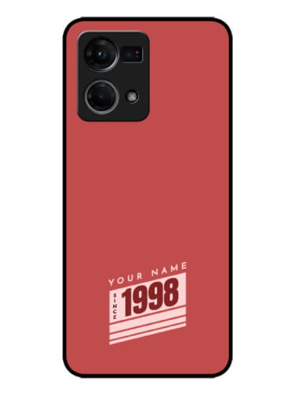 Custom Oppo F21s Pro Custom Metal Phone Case - Red Custom Year Of Birth Design