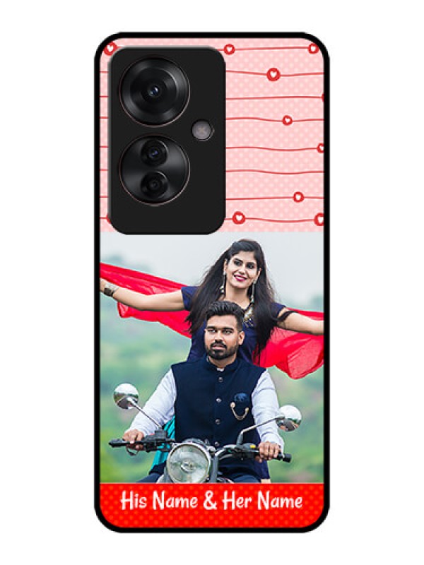 Custom Oppo F25 Pro 5G Custom Metal Phone CaseRed Pattern Case Design