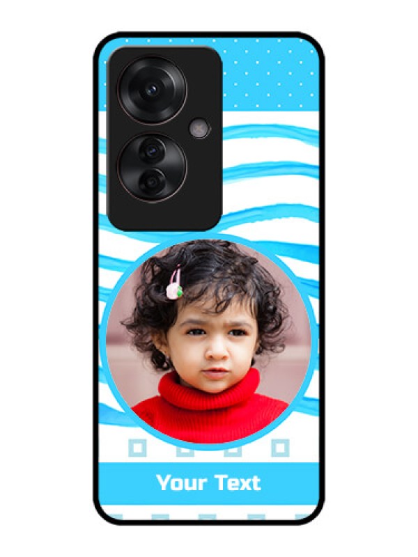 Custom Oppo F25 Pro 5G Custom Metal Phone CaseSimple Blue Case Design