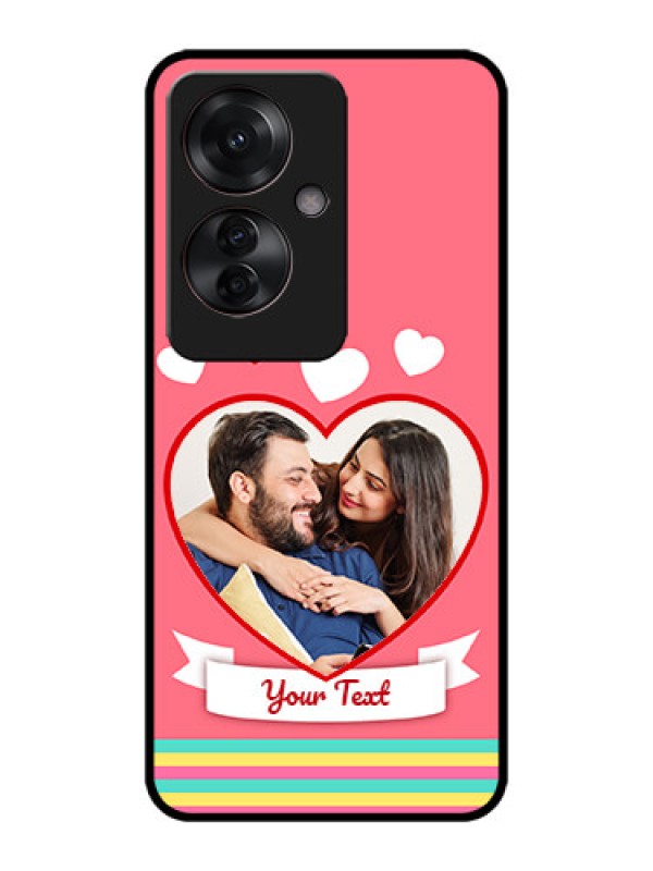 Custom Oppo F25 Pro 5G Custom Metal Phone CaseLove Shapes Doodle Design