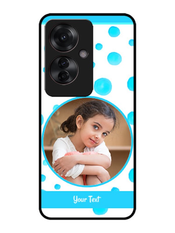 Custom Oppo F25 Pro 5G Custom Metal Phone CaseBlue Bubbles Pattern Design