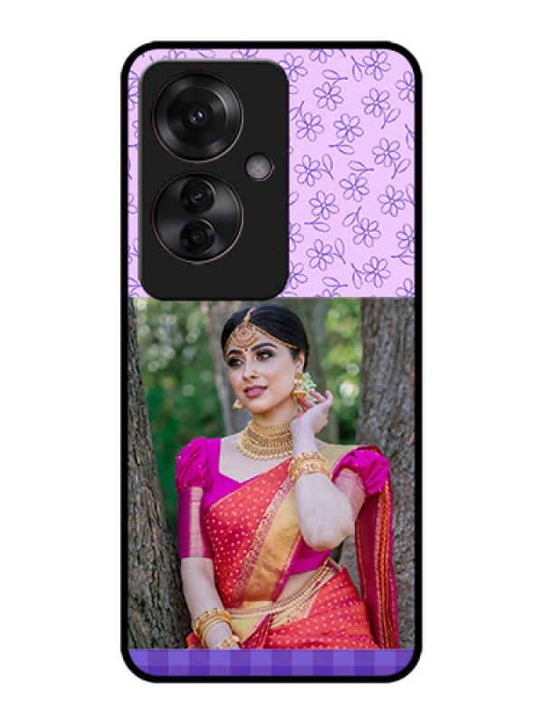 Custom Oppo F25 Pro 5G Custom Metal Phone CasePurple Floral Design