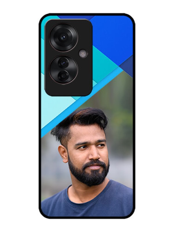 Custom Oppo F25 Pro 5G Custom Metal Phone CaseBlue Pattern Design