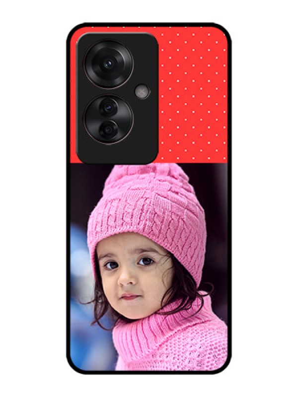 Custom Oppo F25 Pro 5G Custom Metal Phone CaseRed Pattern Design