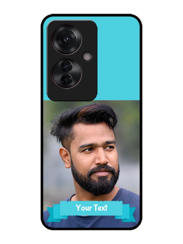 Custom Oppo F25 Pro 5G Custom Metal Phone CaseBlue Color Design