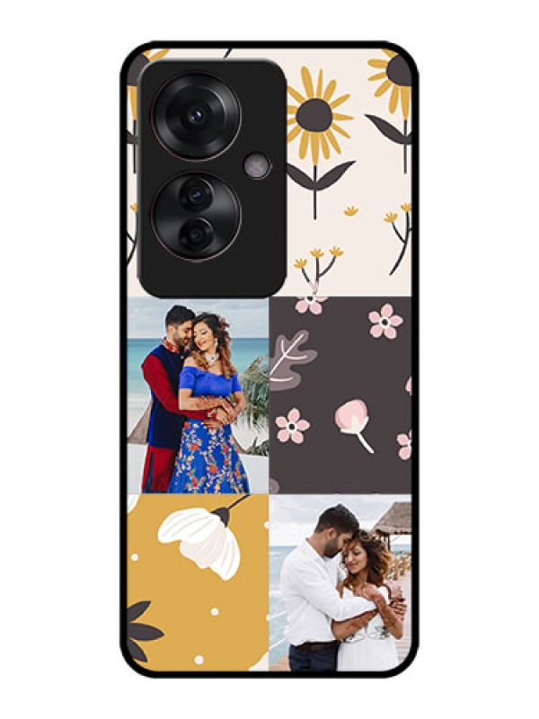 Custom Oppo F25 Pro 5G Custom Metal Phone Case3 Images With Floral Design