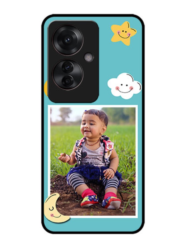 Custom Oppo F25 Pro 5G Custom Metal Phone CaseSmiley Kids Stars Design
