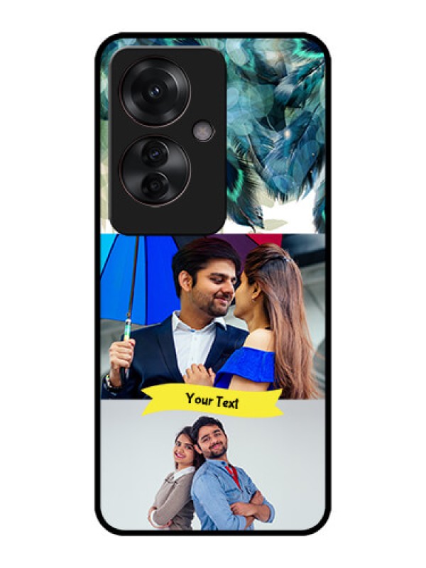 Custom Oppo F25 Pro 5G Custom Metal Phone CaseImage With Boho Peacock Feather Design