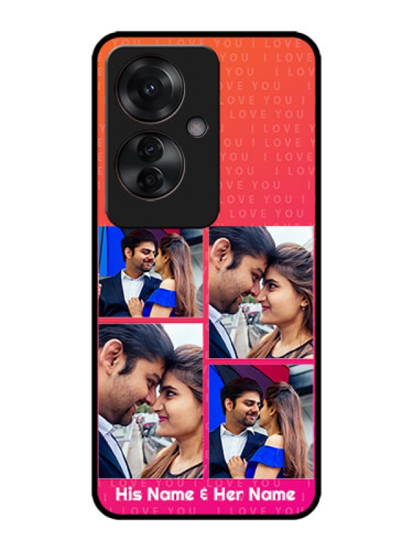 Custom Oppo F25 Pro 5G Custom Metal Phone CaseI Love You Pink Design