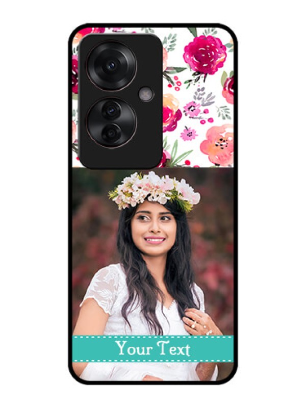 Custom Oppo F25 Pro 5G Custom Metal Phone CaseWater Colors Floral Design