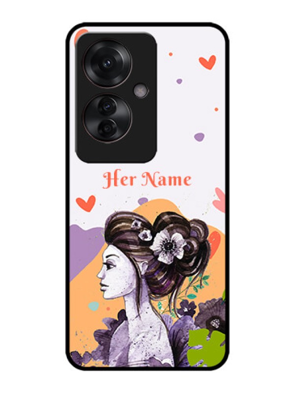 Custom Oppo F25 Pro 5G Custom Metal Phone CaseWoman And Nature Design