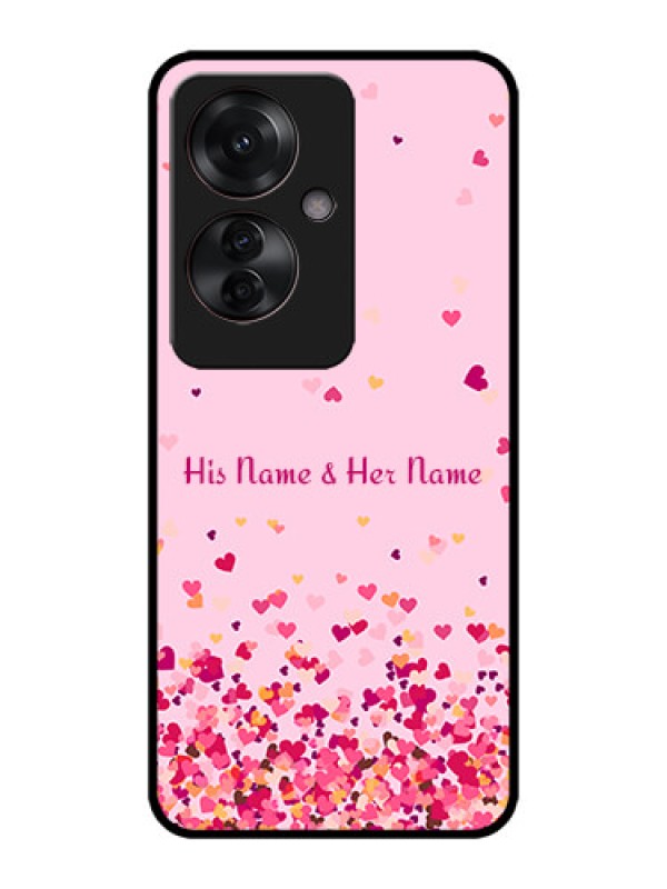 Custom Oppo F25 Pro 5G Custom Metal Phone CaseFloating Hearts Design