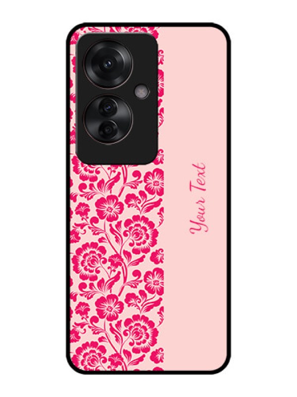 Custom Oppo F25 Pro 5G Custom Metal Phone CaseAttractive Floral Pattern Design