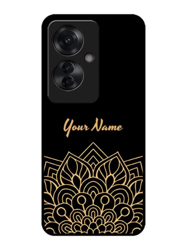 Custom Oppo F25 Pro 5G Custom Metal Phone CaseGolden Mandala Design