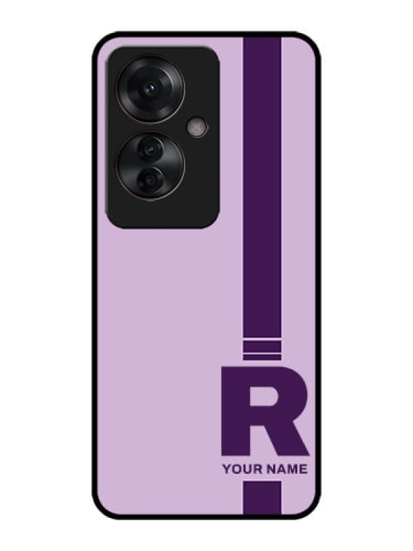 Custom Oppo F25 Pro 5G Custom Metal Phone CaseSimple Dual Tone Stripe With Name Design