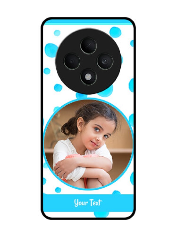 Custom Oppo F27 5G Custom Metal Phone CaseBlue Bubbles Pattern Design