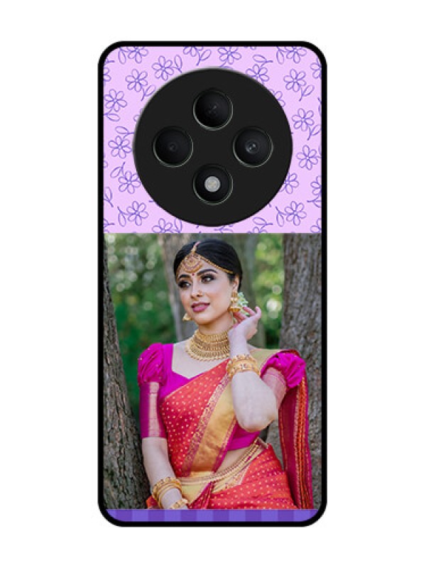 Custom Oppo F27 5G Custom Metal Phone CasePurple Floral Design