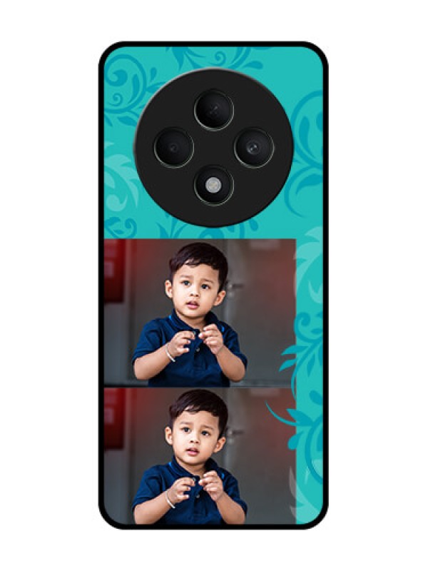 Custom Oppo F27 5G Custom Metal Phone CaseWith Photo And Green Floral Design