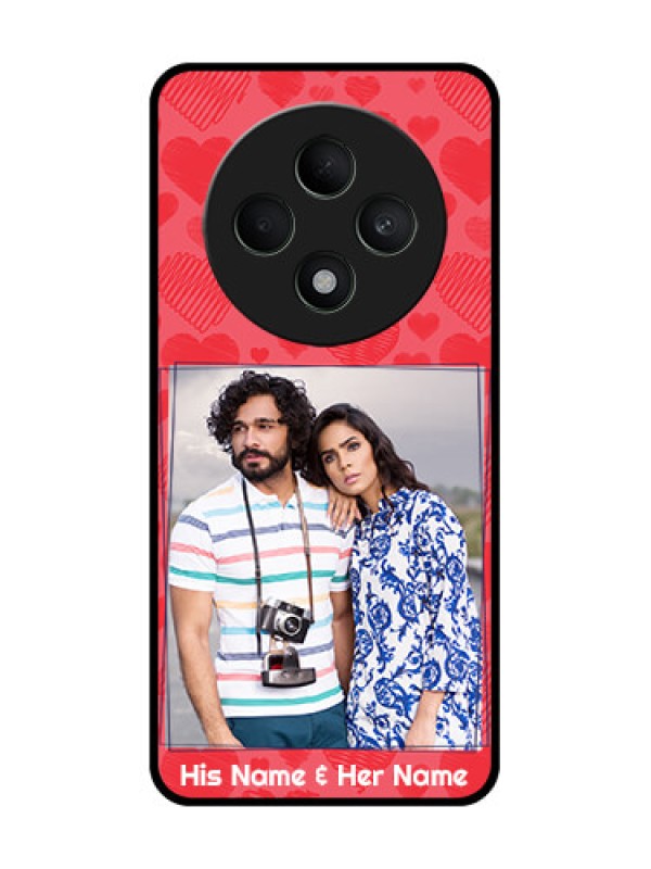 Custom Oppo F27 5G Custom Metal Phone CaseWith Red Heart Symbols Design