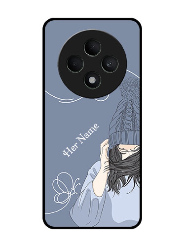 Custom Oppo F27 5G Custom Metal Phone CaseGirl In Winter Outfit Design