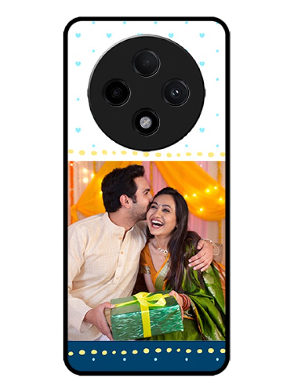 Custom Oppo F27 Pro Plus 5G Custom Metal Phone Case - White And Blue Abstract Design