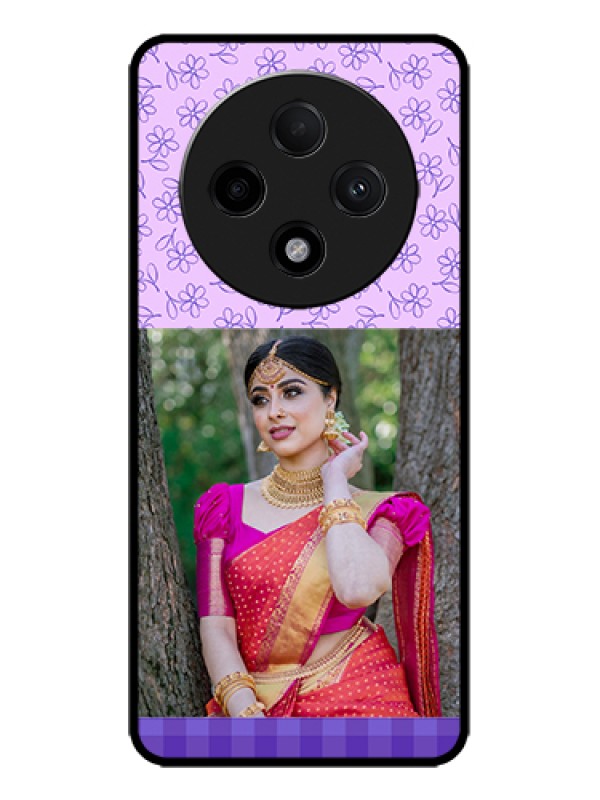 Custom Oppo F27 Pro Plus 5G Custom Metal Phone Case - Purple Floral Design