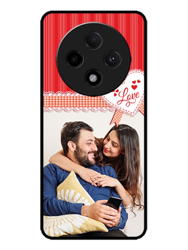Custom Oppo F27 Pro Plus 5G Custom Metal Phone Case - Red Love Pattern Design