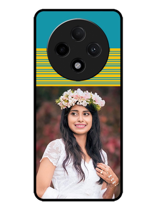 Custom Oppo F27 Pro Plus 5G Custom Metal Phone Case - Yellow and Blue Design