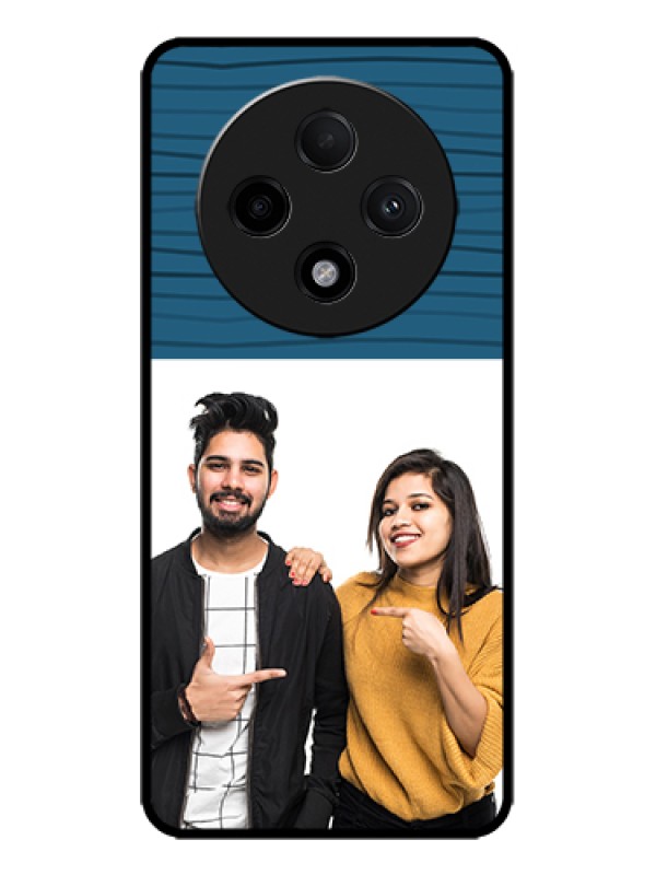 Custom Oppo F27 Pro Plus 5G Custom Metal Phone Case - Blue Pattern Cover Design