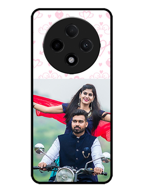 Custom Oppo F27 Pro Plus 5G Custom Metal Phone Case - Pink Flying Heart Design