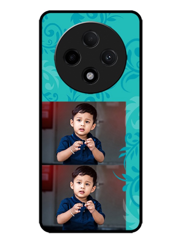 Custom Oppo F27 Pro Plus 5G Custom Metal Phone Case - With Photo And Green Floral Design