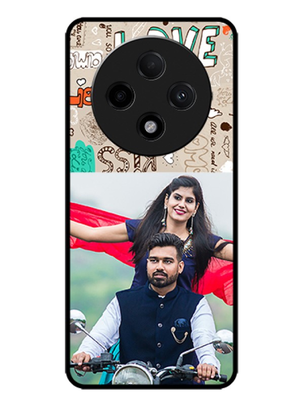 Custom Oppo F27 Pro Plus 5G Custom Metal Phone Case - Love Doodle Pattern