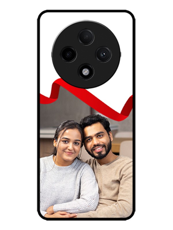 Custom Oppo F27 Pro Plus 5G Custom Metal Phone Case - Red Ribbon Frame Design