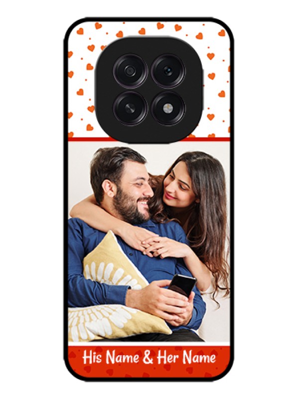 Custom Oppo F29 5G Custom Metal Phone Case - Orange Love Symbol Design