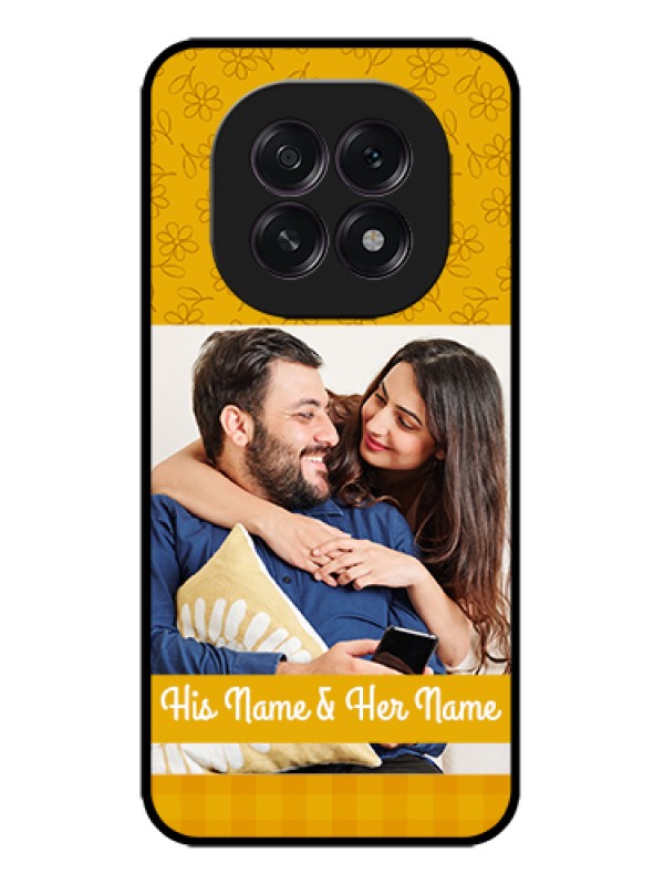 Custom Oppo F29 5G Custom Metal Phone Case - Yellow Floral Design