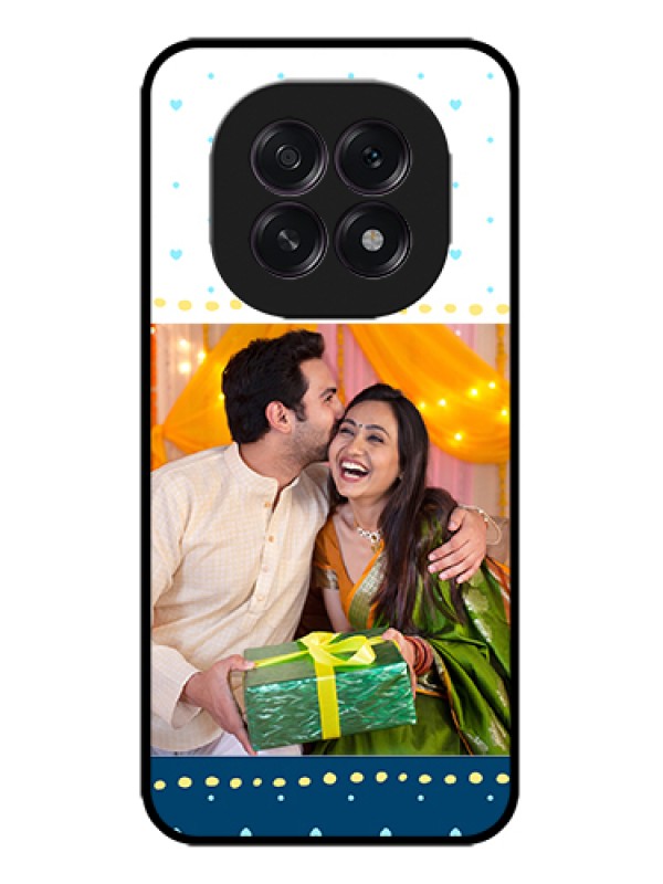 Custom Oppo F29 5G Custom Metal Phone Case - White And Blue Abstract Design