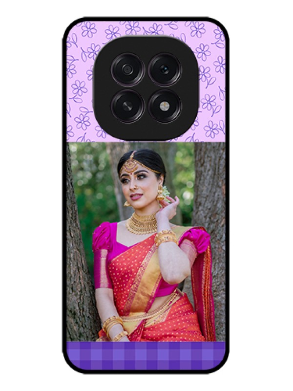 Custom Oppo F29 5G Custom Metal Phone Case - Purple Floral Design