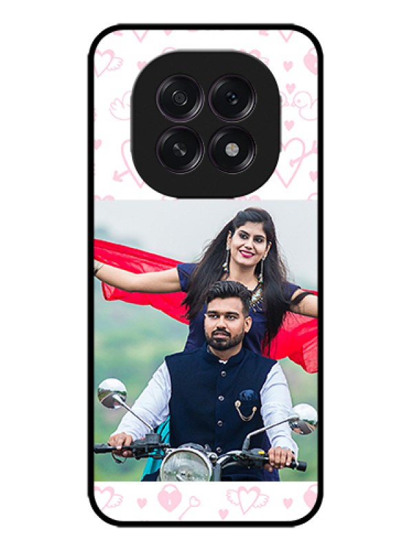 Custom Oppo F29 5G Custom Metal Phone Case - Pink Flying Heart Design